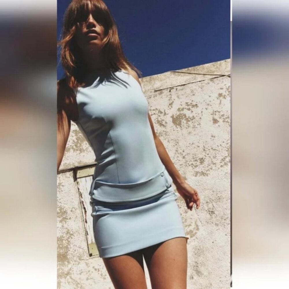 ZARA BELTED MINI DRESS - Picture 2 of 9